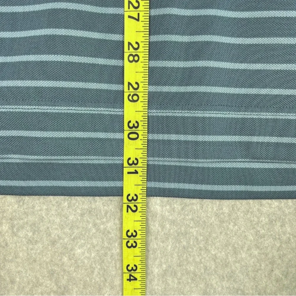 FootJoy FJ Shirt Mens Large Golf Polo Breton Stripe Short Sleeves Active Blue - Picture 11 of 13